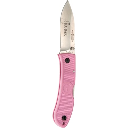 Ka-Bar Knives 2024 Ka-Bar Dozier Folding Hunter-Pink, Silver Pocket Clip KAB-4062PK